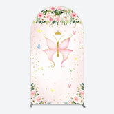 Lofaris Fairy Floral Pink Butterfly Birthday Arch Backdrop