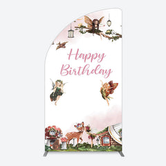 Lofaris Fairy Floral Wonderland Happy Birthday Arch Backdrop