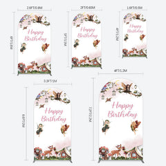 Lofaris Fairy Floral Wonderland Happy Birthday Arch Backdrop