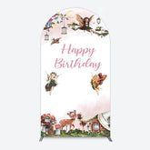 Lofaris Fairy Floral Wonderland Happy Birthday Arch Backdrop