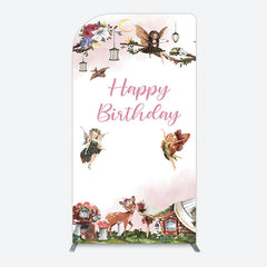 Lofaris Fairy Floral Wonderland Happy Birthday Arch Backdrop