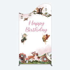 Lofaris Fairy Floral Wonderland Happy Birthday Arch Backdrop