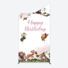 Lofaris Fairy Floral Wonderland Happy Birthday Arch Backdrop