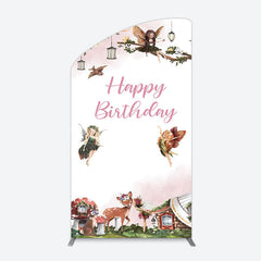 Lofaris Fairy Floral Wonderland Happy Birthday Arch Backdrop