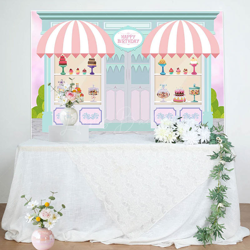 Lofaris Fairy Green Pink Dessert House Birthday Backdrop