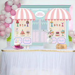 Lofaris Fairy Green Pink Dessert House Birthday Backdrop