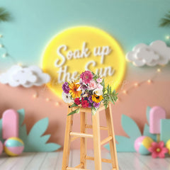 Lofaris Fairy Lights Soak Up The Sun Summer Photo Backdrop