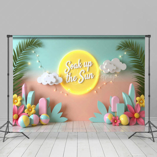 Lofaris Fairy Lights Soak Up The Sun Summer Photo Backdrop