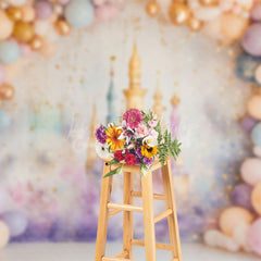 Lofaris Fairy Mural Castle Arch Balloons Cake Smash Backdrop