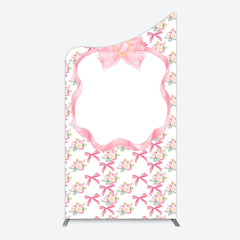 Lofaris Fairy Pink Bow Tie Floral Birthday Arch Backdrop
