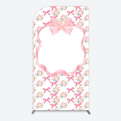 Lofaris Fairy Pink Bow Tie Floral Birthday Arch Backdrop