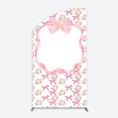 Lofaris Fairy Pink Bow Tie Floral Birthday Arch Backdrop