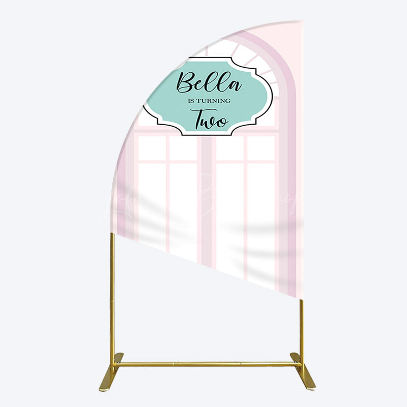 Lofaris Fairy Pink Window 2bd Birthday Party Half Moon Arch Backdrop