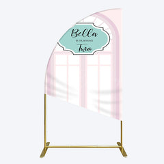 Lofaris Fairy Pink Window 2bd Birthday Party Half Moon Arch Backdrop