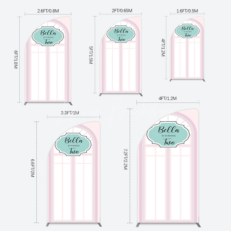 Lofaris Fairy Pink Window 2bd Birthday Party Half Moon Arch Backdrop