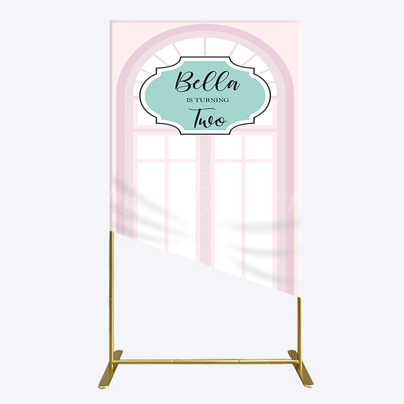 Lofaris Fairy Pink Window 2bd Birthday Party Rectangle Backdrop