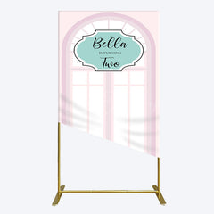 Lofaris Fairy Pink Window 2bd Birthday Party Rectangle Backdrop