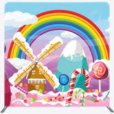 Lofaris Fairy Rainbow Cloud Candyland Pillow Cover Backdrop
