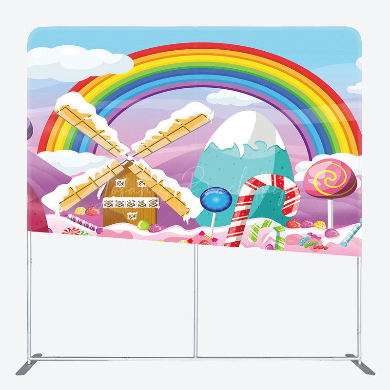 Lofaris Fairy Rainbow Cloud Candyland Pillow Cover Backdrop
