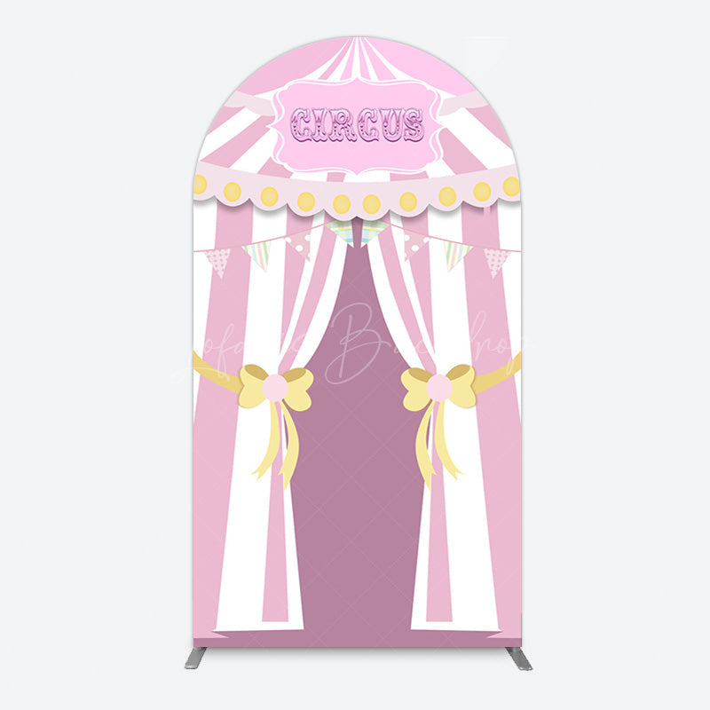 Lofaris Fairy Rhombus Stripe Circus Birthday Arch Backdrop