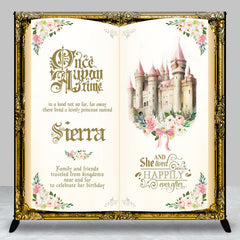 Lofaris Fairy Tale Book Castle Custom Name Birthday Backdrop