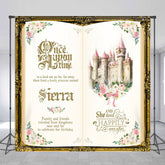 Lofaris Fairy Tale Book Castle Custom Name Birthday Backdrop