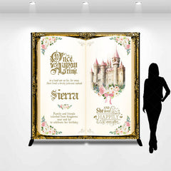 Lofaris Fairy Tale Book Castle Custom Name Birthday Backdrop