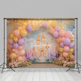 Lofaris Fairy Tale Gold Pink Castle Girl Cake Smash Backdrop