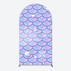 Lofaris Fairy Tale Mermaid Scale Pearl Birthday Arch Backdrop