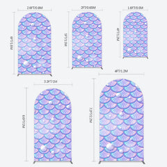 Lofaris Fairy Tale Mermaid Scale Pearl Birthday Arch Backdrop