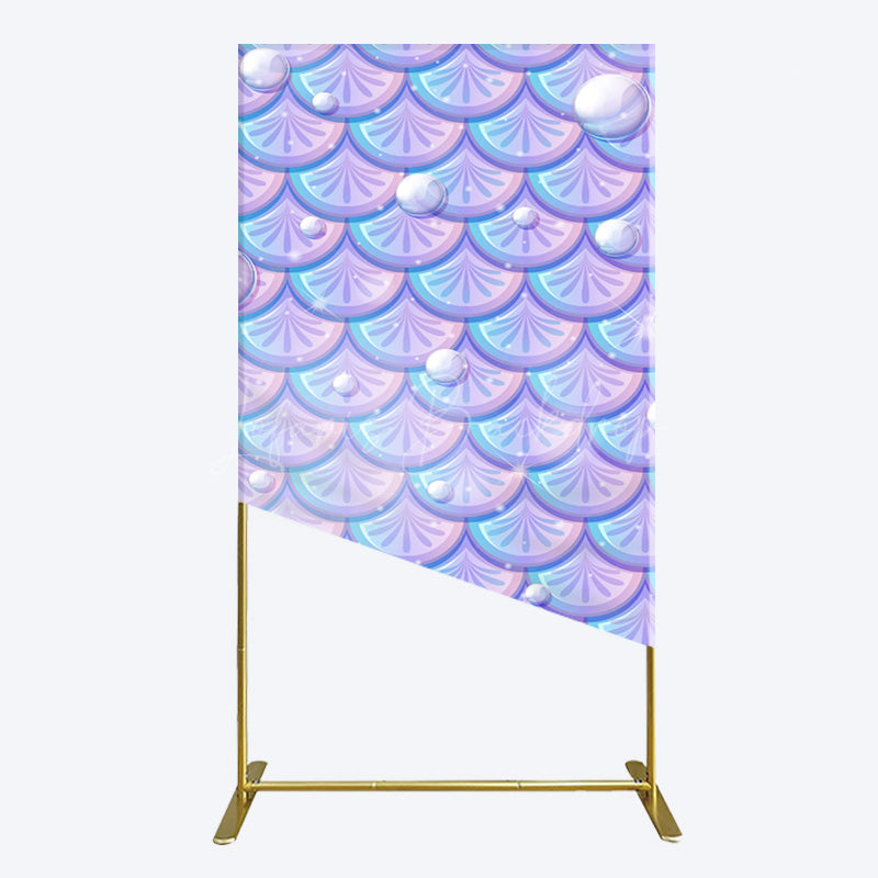 Lofaris Fairy Tale Mermaid Scale Pearl Birthday Rectangle Backdrop
