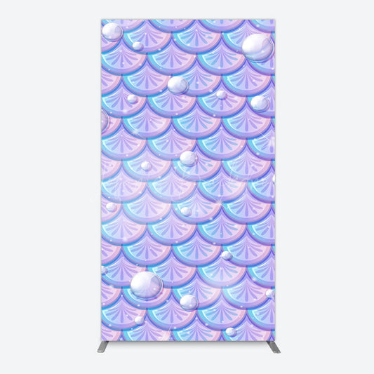 Lofaris Fairy Tale Mermaid Scale Pearl Birthday Rectangle Backdrop