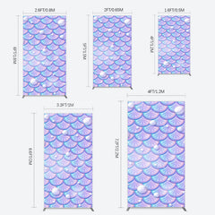 Lofaris Fairy Tale Mermaid Scale Pearl Birthday Rectangle Backdrop