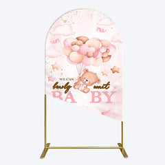 Lofaris Fairy Tale Pink Bearly Wait Baby Shower Arch Backdrop