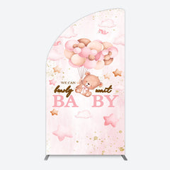 Lofaris Fairy Tale Pink Bearly Wait Baby Shower Half Moon Arch Backdrop