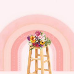 Lofaris Fairy Tale Pink Boho Rainbow Cake Smash Backdrop