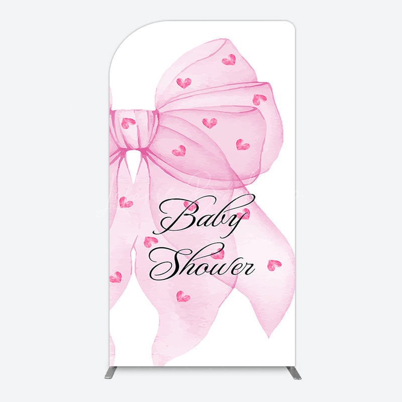 Lofaris Fairy Tale Pink Bow Tie Baby Shower Arch Backdrop