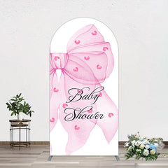 Lofaris Fairy Tale Pink Bow Tie Baby Shower Arch Backdrop
