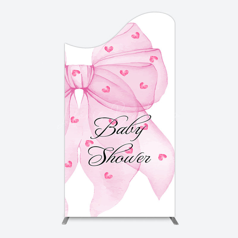 Lofaris Fairy Tale Pink Bow Tie Baby Shower Arch Backdrop