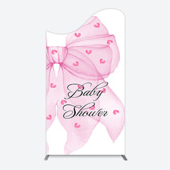 Lofaris Fairy Tale Pink Bow Tie Baby Shower Arch Backdrop