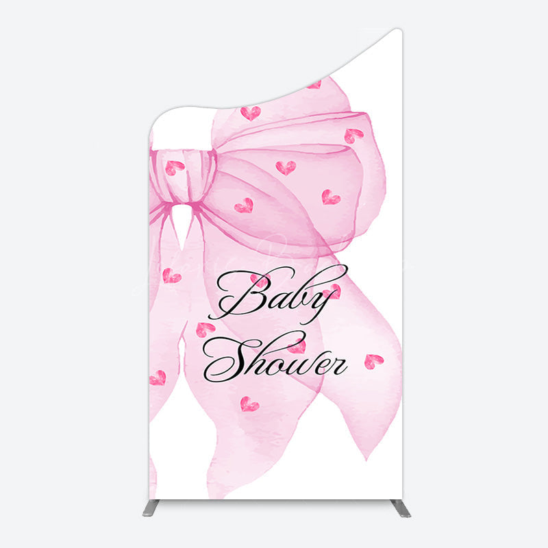Lofaris Fairy Tale Pink Bow Tie Baby Shower Arch Backdrop