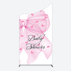 Lofaris Fairy Tale Pink Bow Tie Baby Shower Arch Backdrop