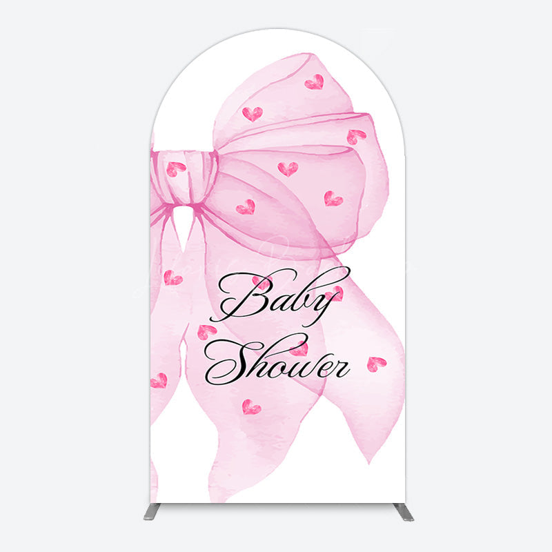 Lofaris Fairy Tale Pink Bow Tie Baby Shower Arch Backdrop