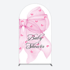 Lofaris Fairy Tale Pink Bow Tie Baby Shower Arch Backdrop
