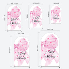Lofaris Fairy Tale Pink Bow Tie Baby Shower Arch Backdrop