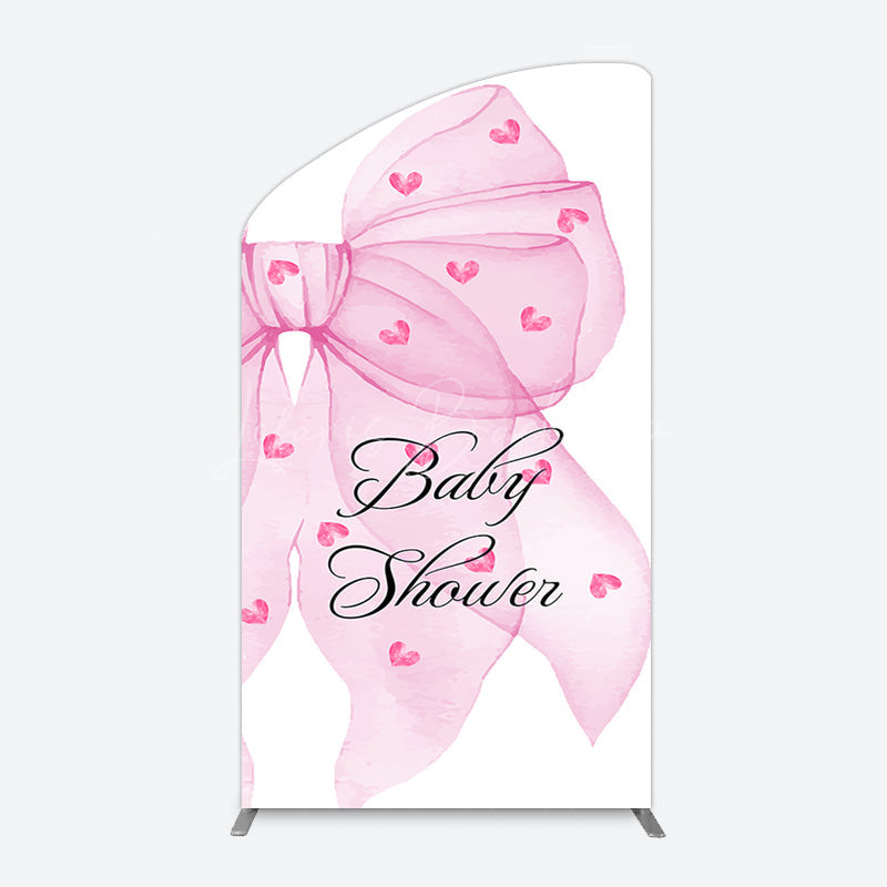 Lofaris Fairy Tale Pink Bow Tie Baby Shower Arch Backdrop
