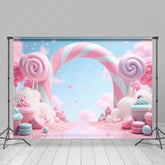 Lofaris Fairy Tale Pink Candyland Hearts Cake Smash Backdrop