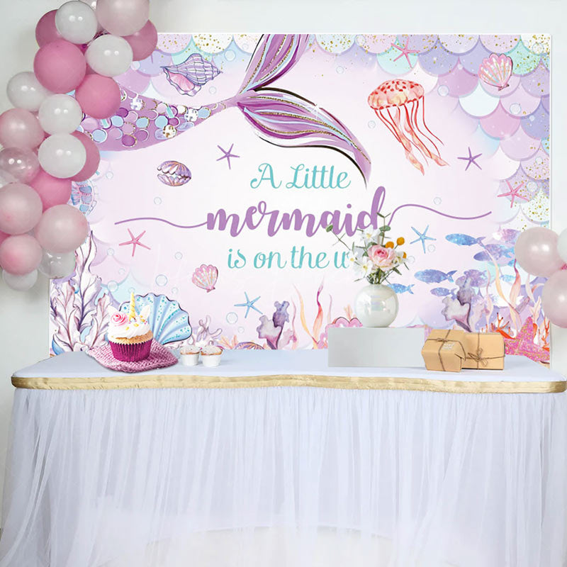 Lofaris Fairy Tale Undersea Mermaid Baby Shower Backdrop