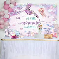 Lofaris Fairy Tale Undersea Mermaid Baby Shower Backdrop