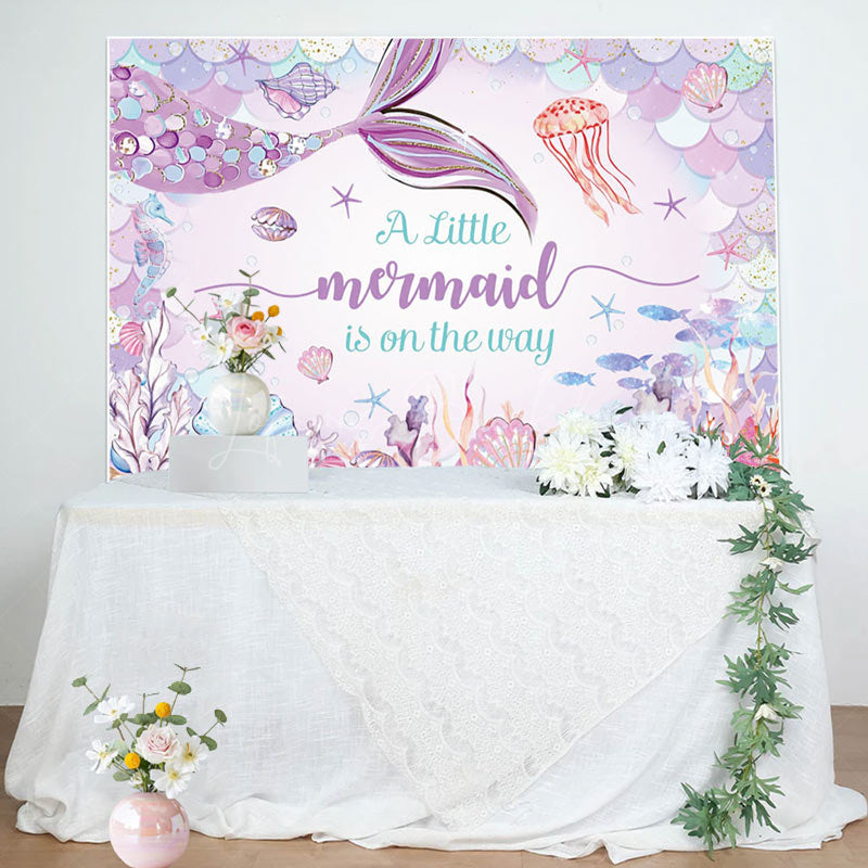 Lofaris Fairy Tale Undersea Mermaid Baby Shower Backdrop